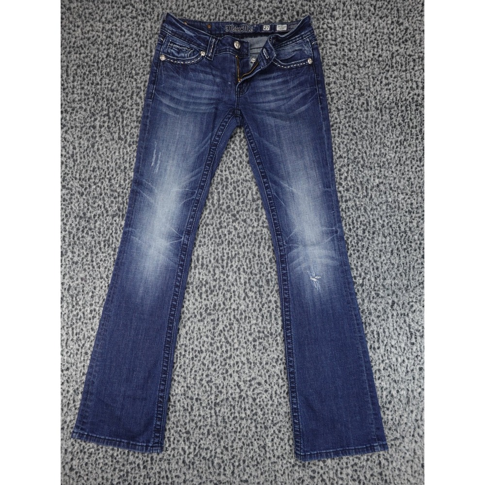 Miss Me Bootcut Jeans Womens 27 Dark Wash Embellished Flap Pocket JW5305B3